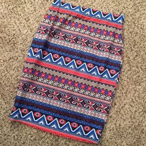 NEW Jealous Tomatoes Aztec Pencil Stretch Skirt